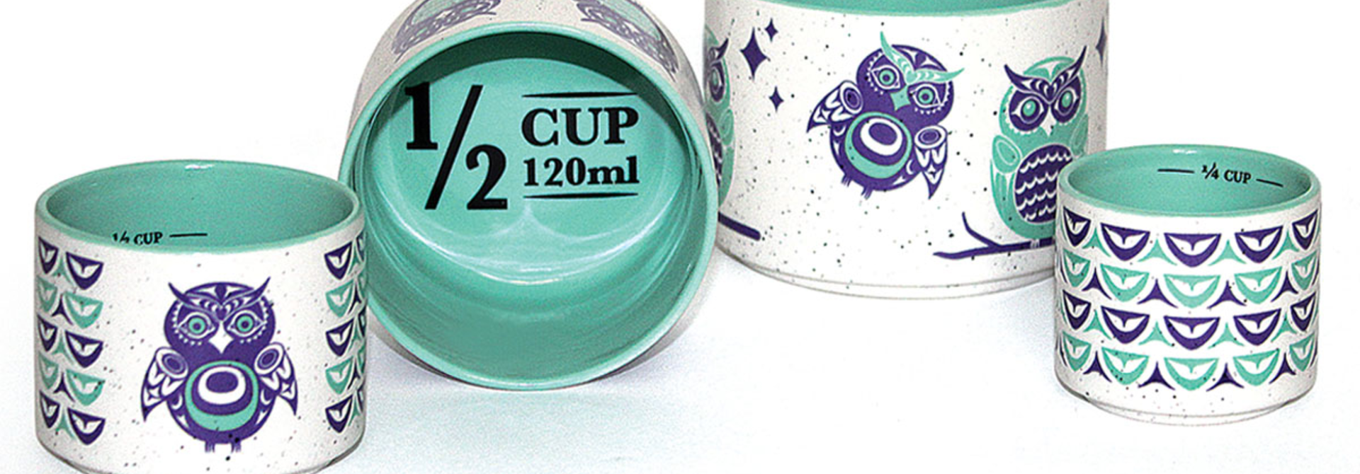 Ceramic Measuring Cup Set - Owls by Simone Diamond