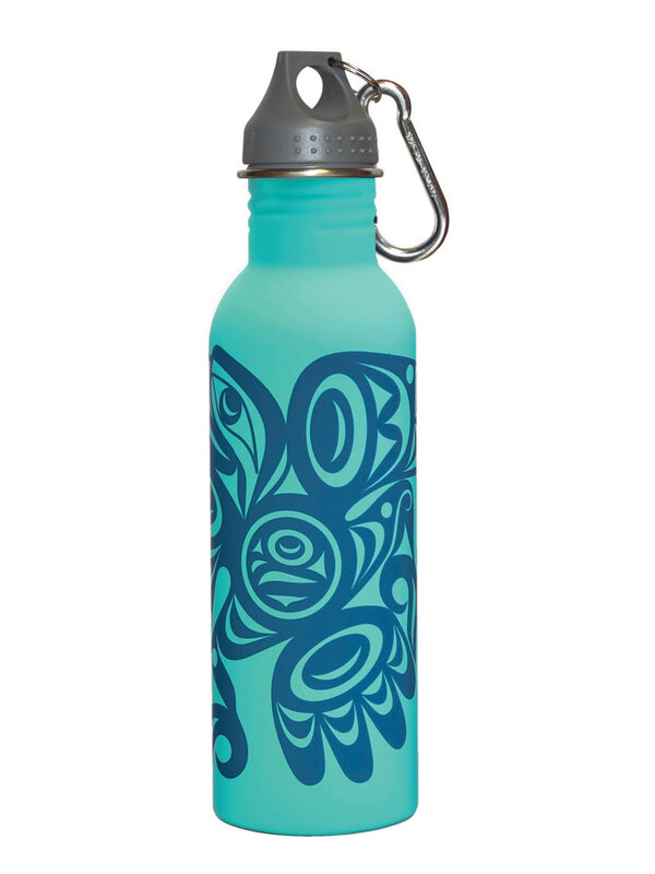Water Bottle - Salish Eagle by Joe Wilson-Sxwaset