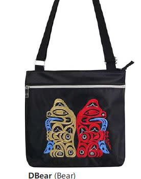 Embroidered Cross Body Bag- Bear by Douglas LaFortune-1