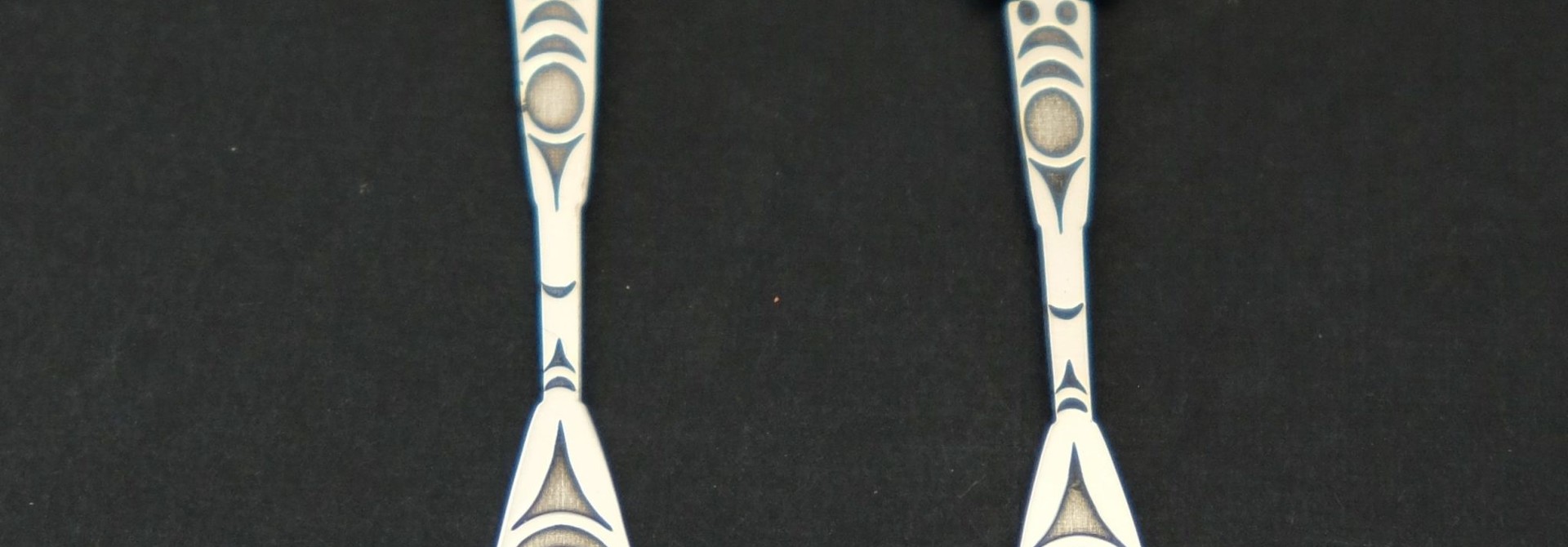 Hand Crafted Silver Salish Paddle Earrings by Gerren Peters