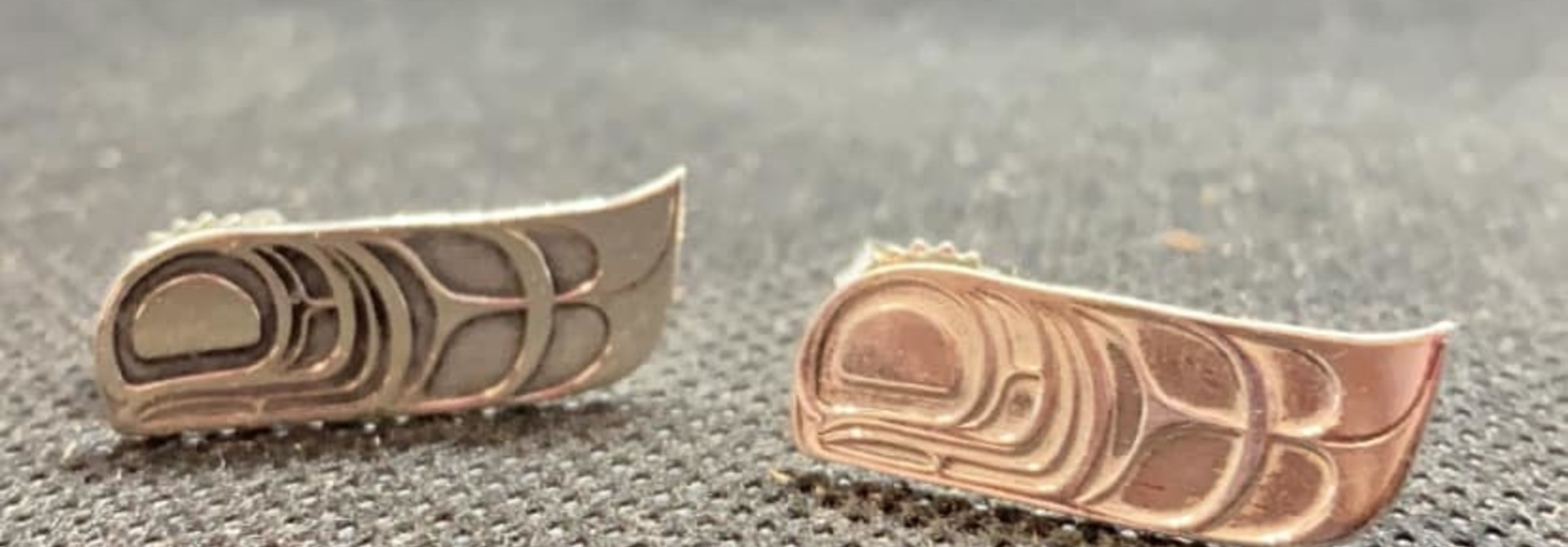 Hand Crafted Silver Wing Stud Earrings by Gerren Peters