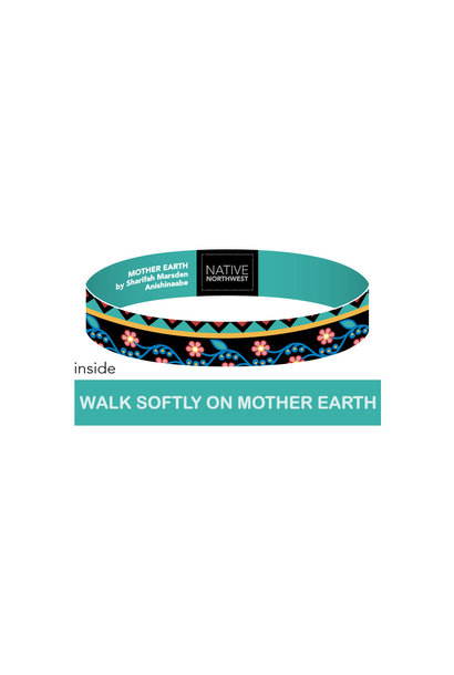 Inspirational Wristbands .5" - Walk Softly on Mother Earth by Sharifah Marsden