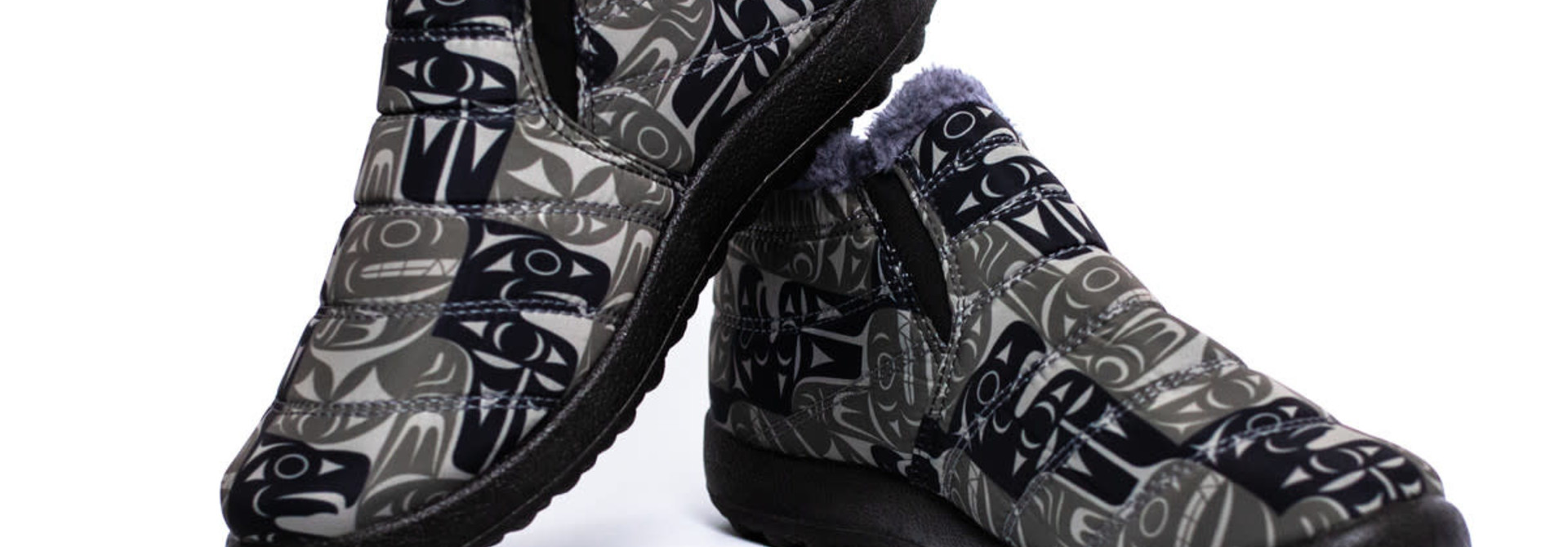Ladies Northwest Slip ons - Thunderbird & Whale by Maynard Johnny Jr.