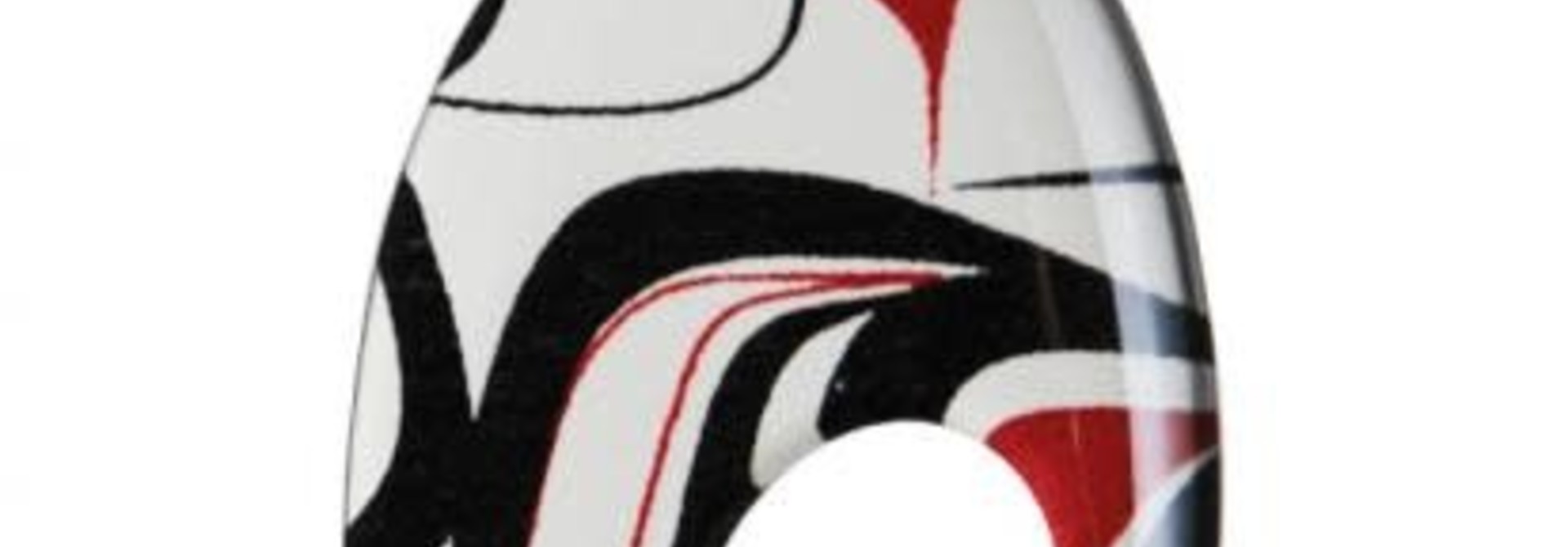 Silk Inspirations - Red Black Oval Pendant by Kelly Robinson