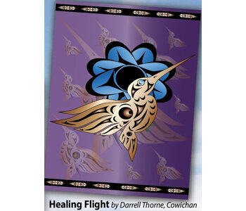 Premium Fleece Blanket - Healing Flight by Darrell Thorne