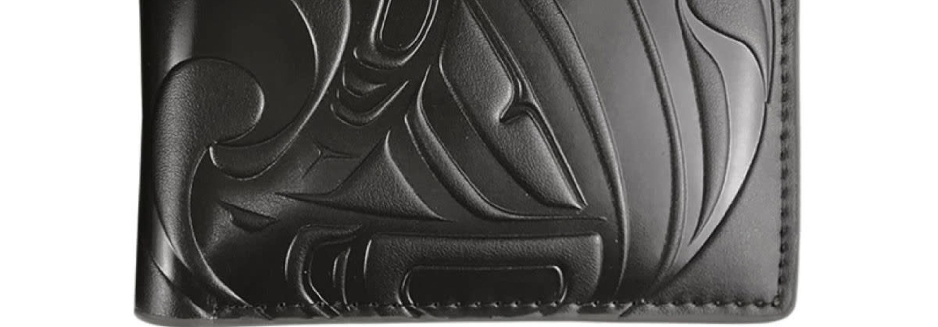 Leather Embossed Wallet - Killer Whale by Trevor Angus