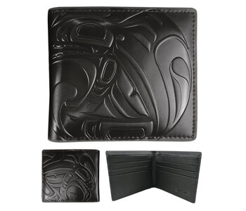 Leather Embossed Wallet - Killer Whale by Trevor Angus