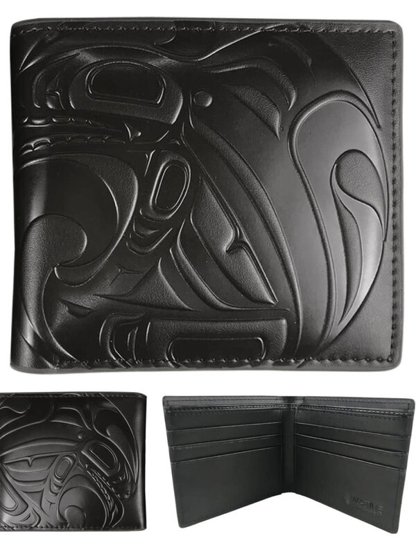 Leather Embossed Wallet - Killer Whale by Trevor Angus