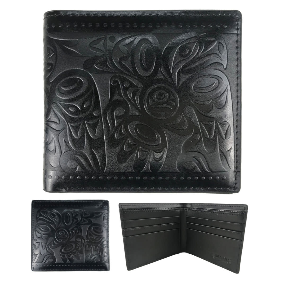 Leather Embossed Wallet - Salish Eagle by Joe Wilson-Sxwaset-1