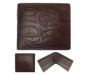 Leather Embossed Wallet - Spirit Wolf by Paul Windsor