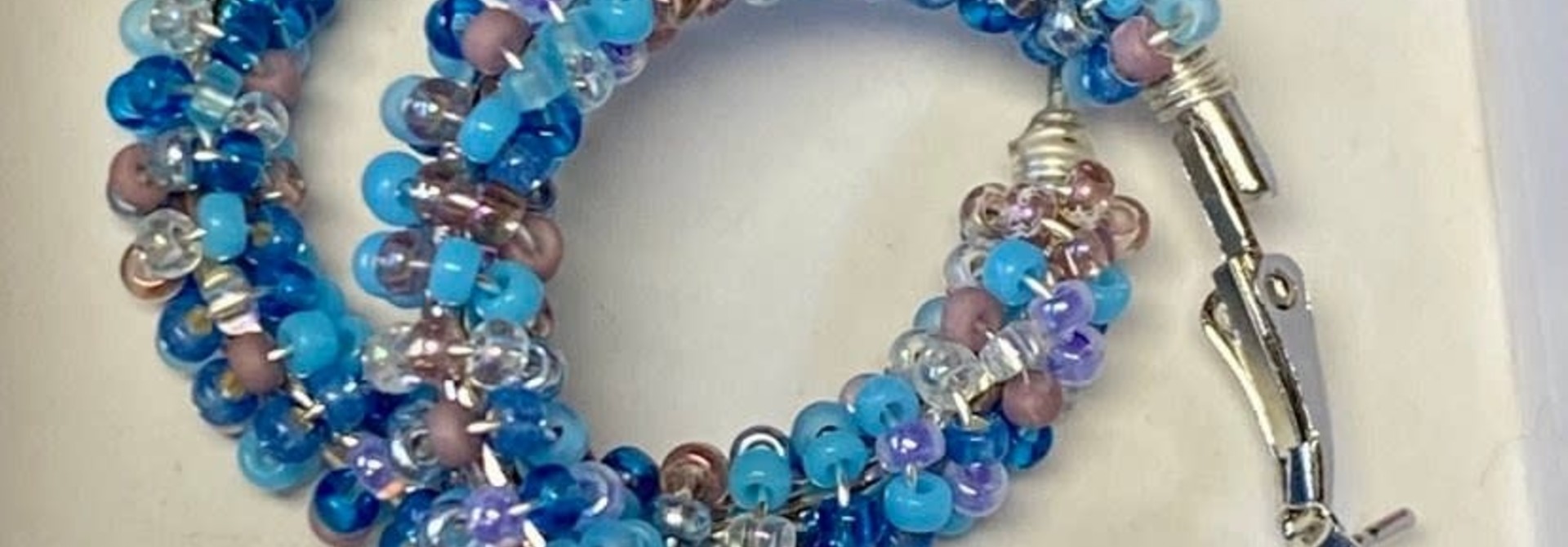 1.5" Beaded wrapped hoop earrings by Jenn Carman