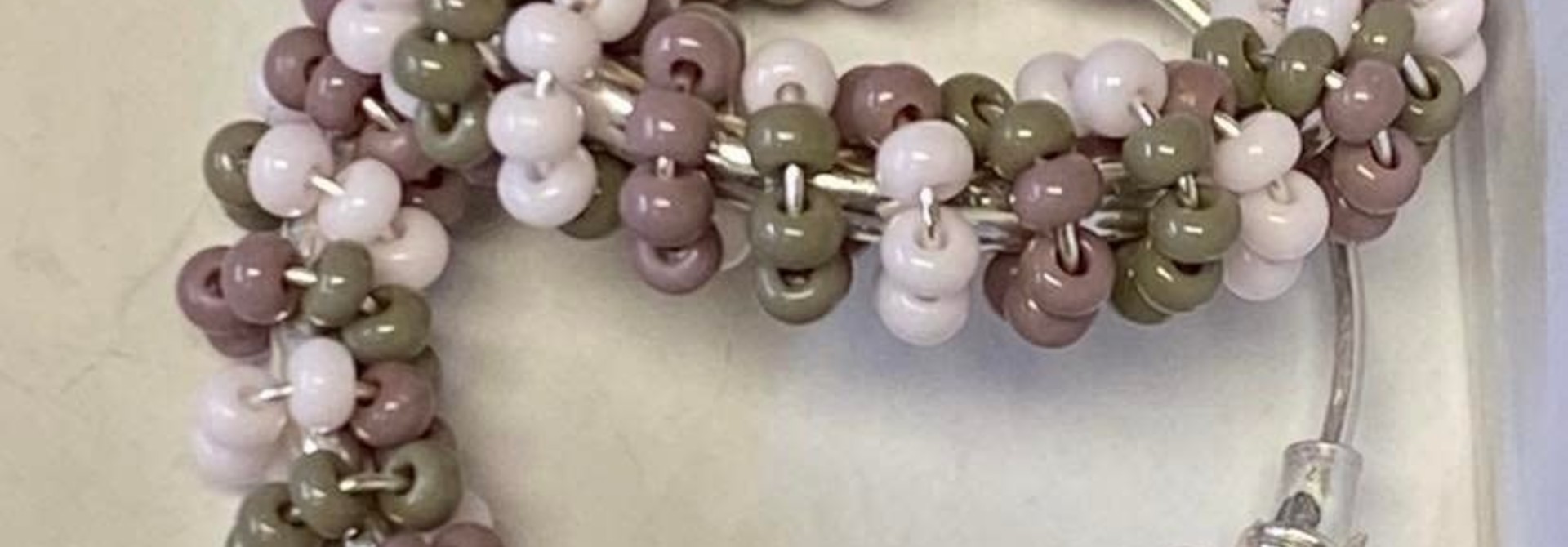1" Beaded wrapped hoop earrings by Jenn Carman