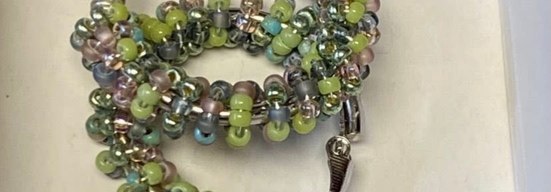 1" Beaded wrapped hoop earrings by Jenn Carman