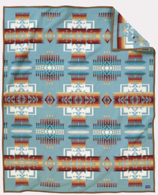 Pendleton Crib Blanket - Cheif Joseph Aqua - Stó∶lō Gift Shop