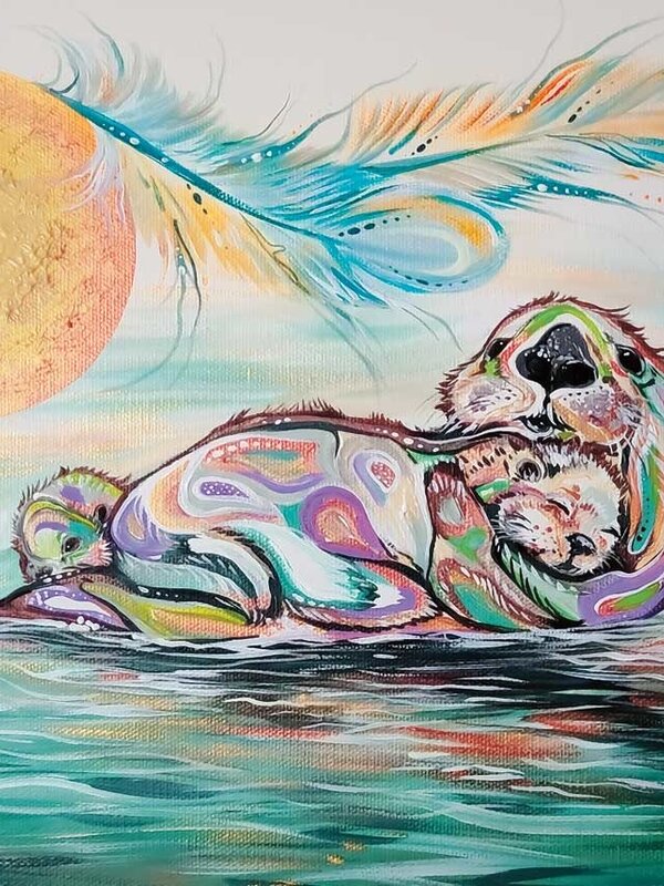 Art Card - Otter Family by Carla Joseph