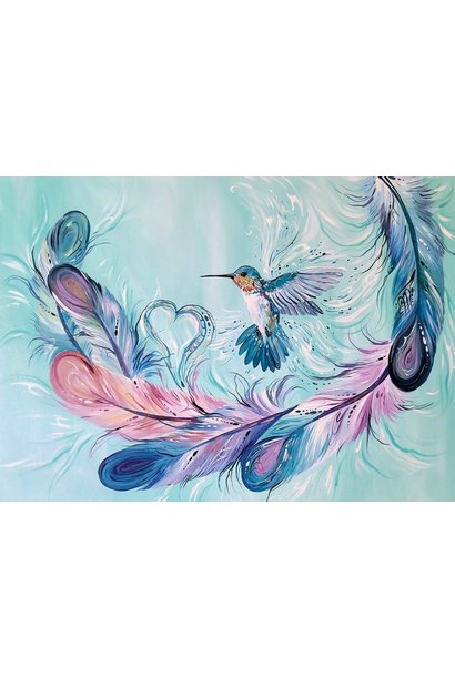 Art Card - Hummingbird Feathers by Carla Joseph