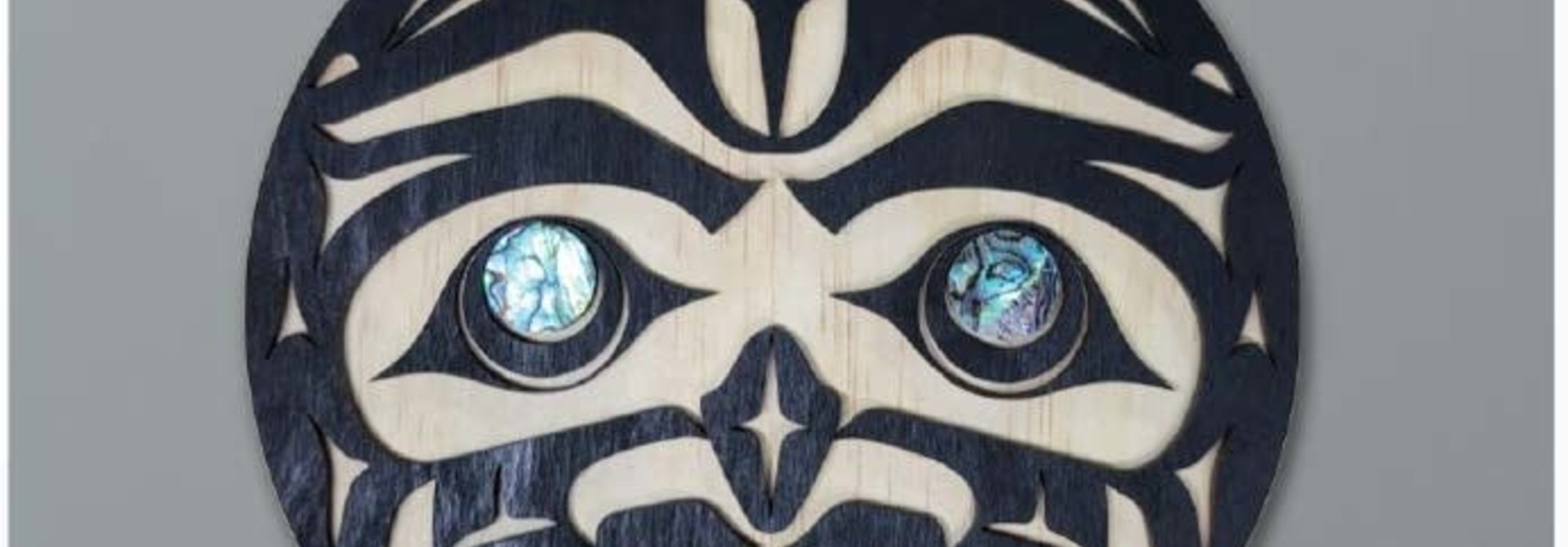 5" Moon Wall Plaque with Abalone eyes by Raven Wolden