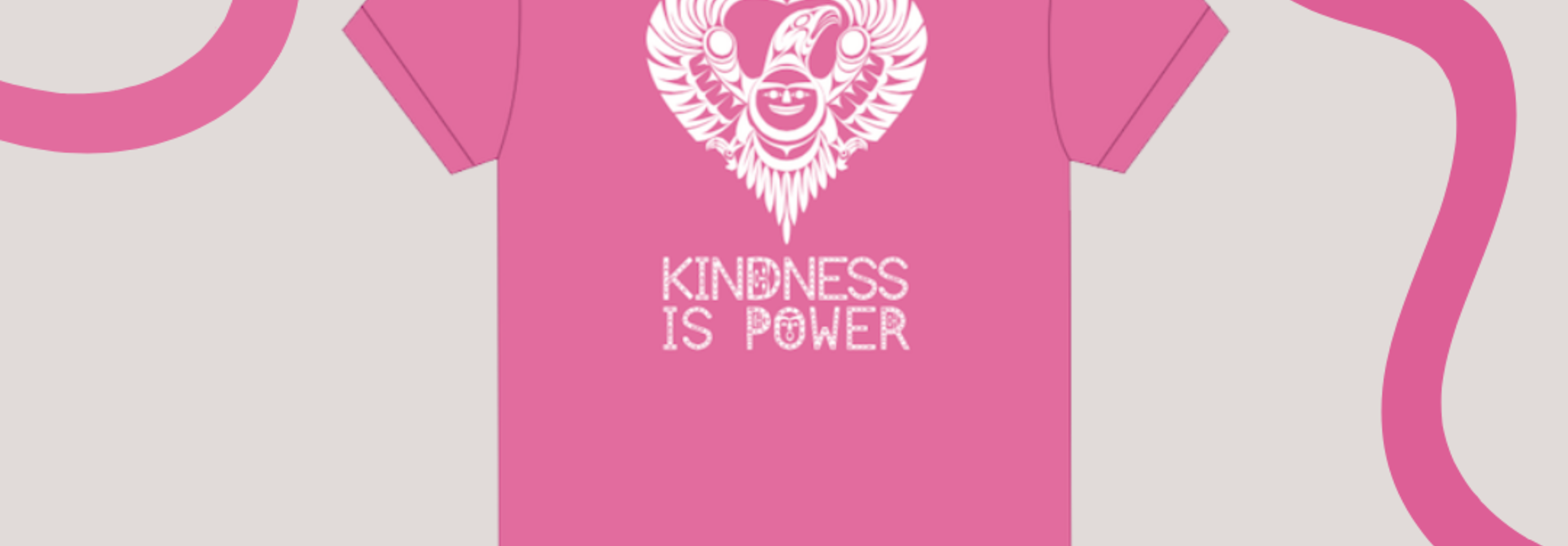Kindness is Power - Pink Shirt by Francis Horne Sr. - Youth Sizes