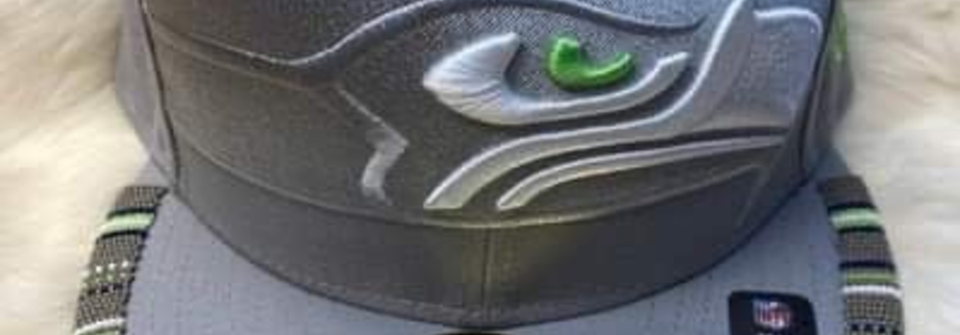 Seattle Seahawks Ball cap beaded By Rosalie Giroux - NFL Official Flexfit cap