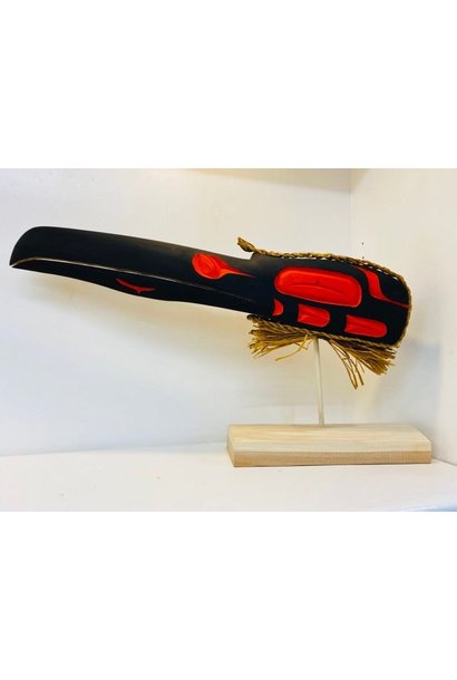 Hand Carved Cedar Raven with Stand by George Price