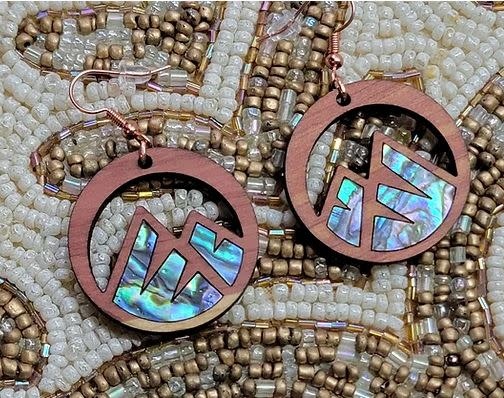 Mountain Earrings with Abalone by Copper Canoe Woman-4