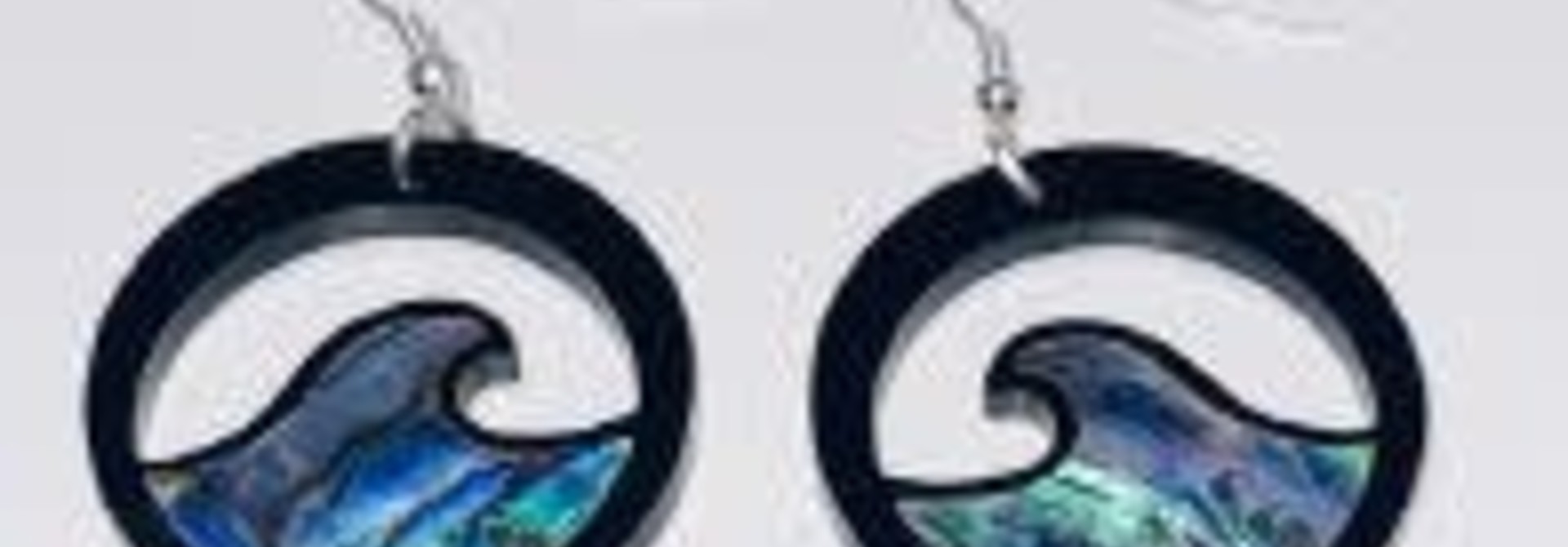 Wave Earrings with Abalone by Copper Canoe Woman