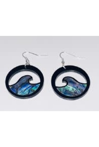 Wave Earrings with Abalone by Copper Canoe Woman