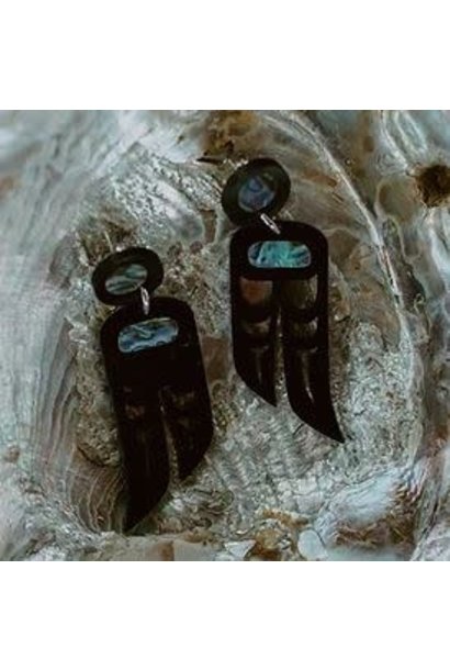 Black Love Bird Stud Earrings by Copper Canoe Woman