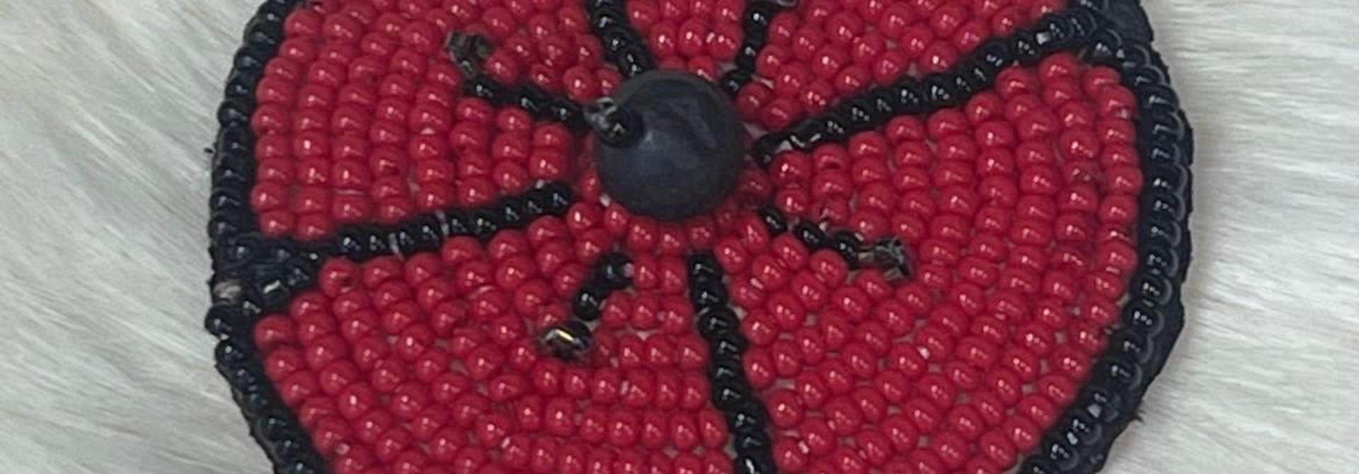 2" Hand Beaded Poppy -- Naomi John
