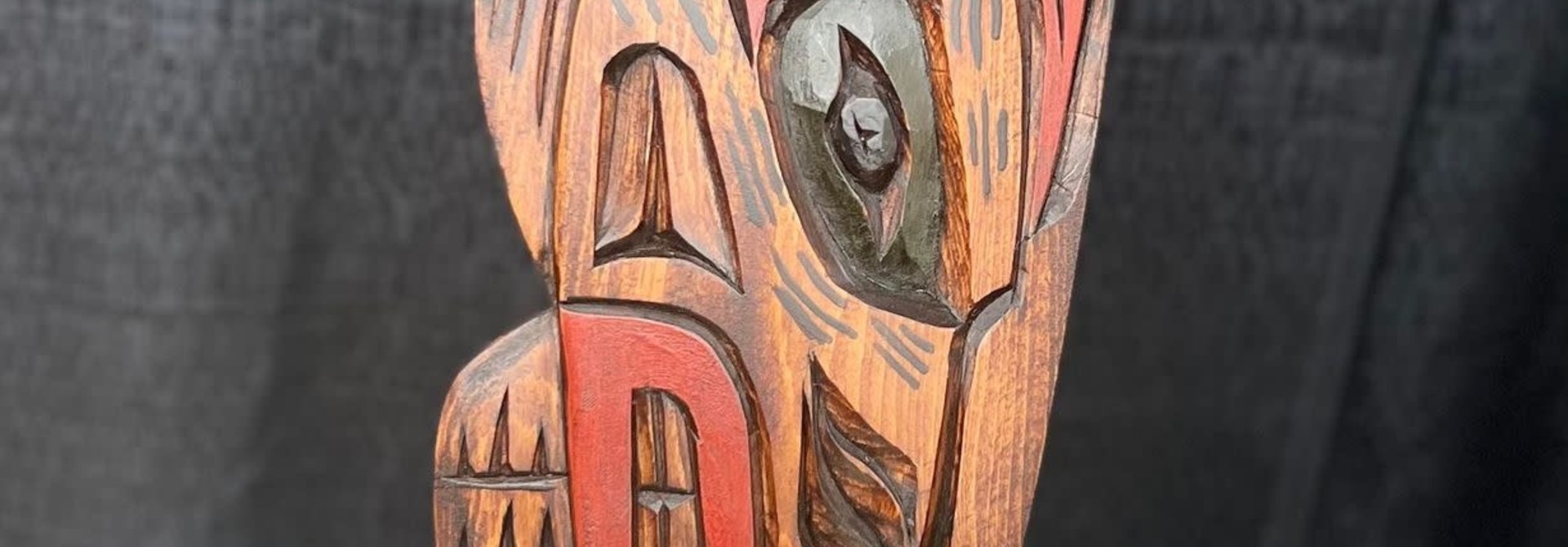 Hand Carved Eagle - Wolf painted wall plaque by George Price