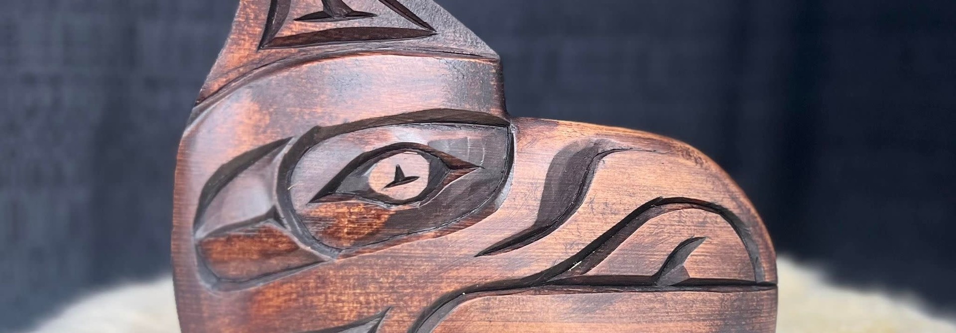 Hand Carved Cedar Raven wall plaque by George Price