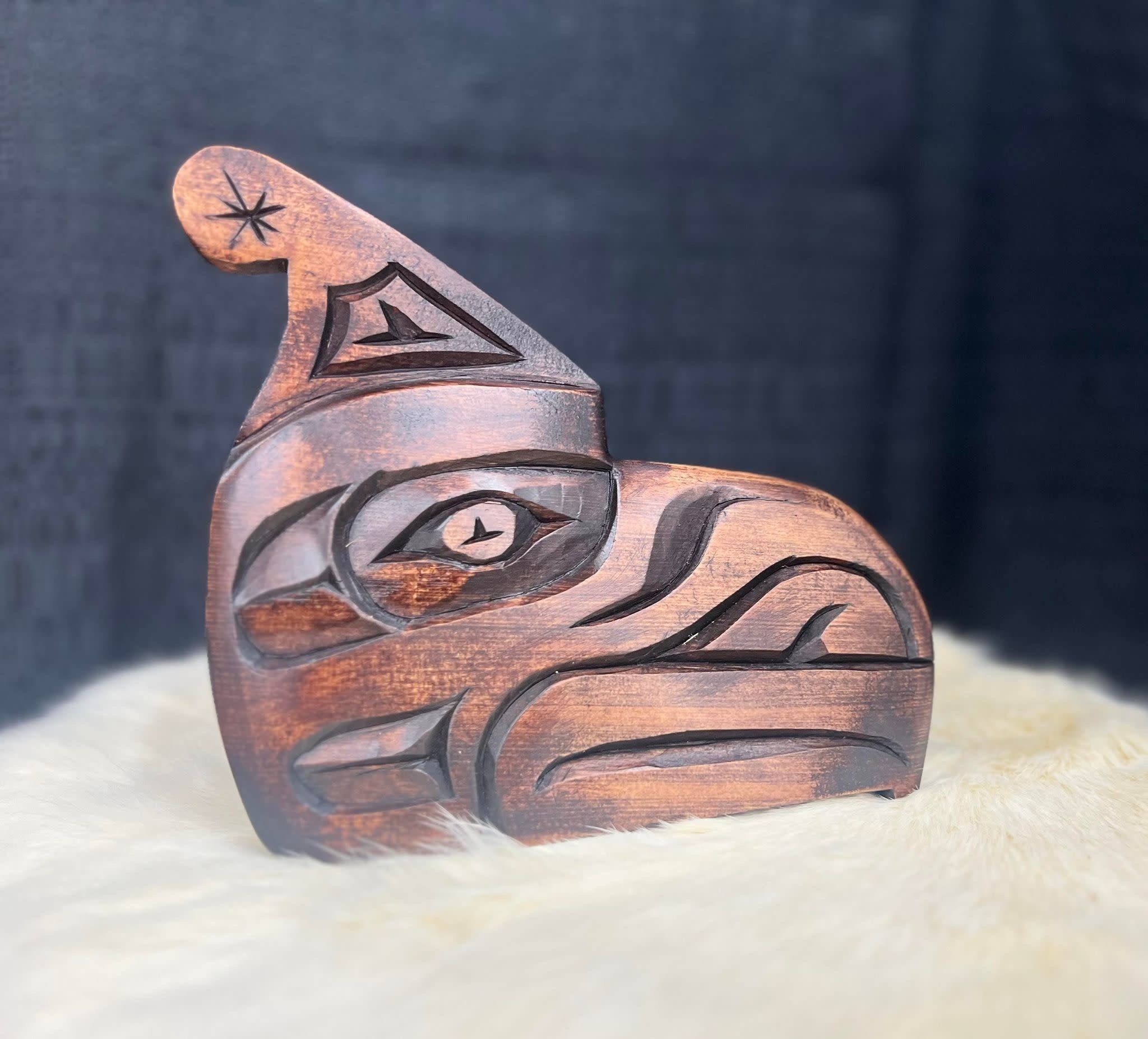 Hand Carved Cedar Raven wall plaque by George Price-1