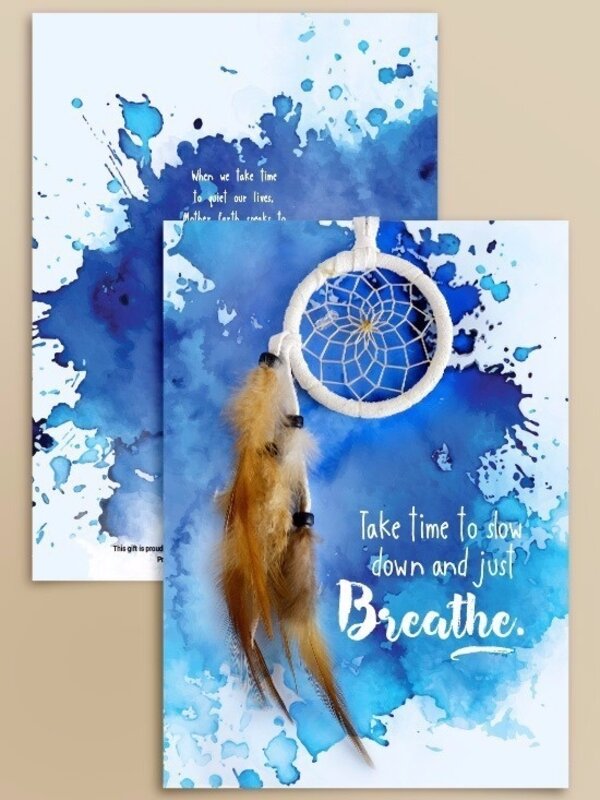 Dream Catcher Greeting Card- Blue Splash