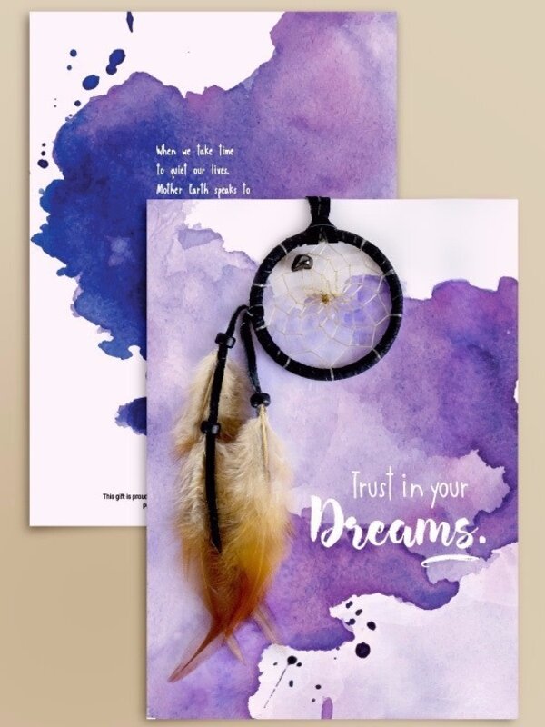 Dream Catcher Greeting Card- Purple splash