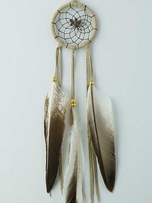 2" Natural Dream Catcher with a dragonfly