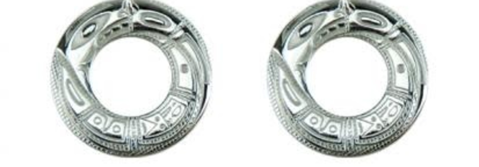 Silver Pewter Earrings - Chilkat Circle by Corrine Hunt