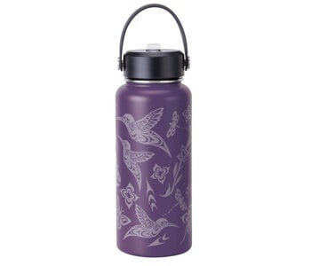 32 oz Wide Mouth Insulated Bottles - Hummingbird by Simone Diamond