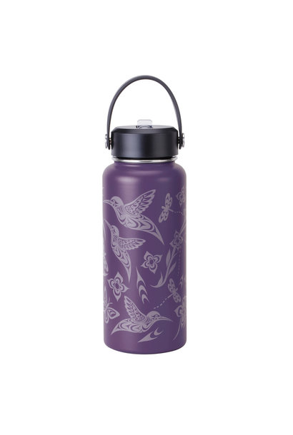 32 oz Wide Mouth Insulated Bottles - Hummingbird by Simone Diamond