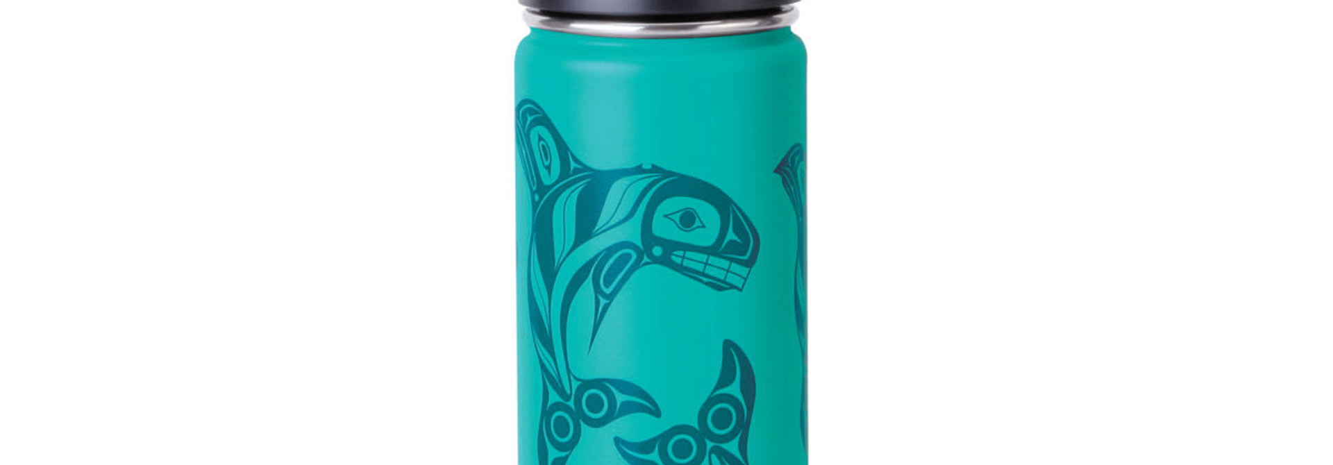 21 oz Wide Mouth Insulated Bottles - Raven Fin Killer Whale by Darrel Amos