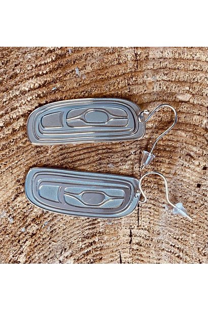 Sacred Earth Collection - 1.5" Hand Crafted Silver Earrings- Nan Bear