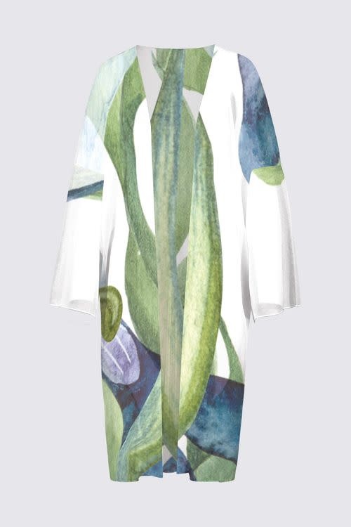Sacred Earth Collection - Sheer Long Cover-up- Whale under the sea-1