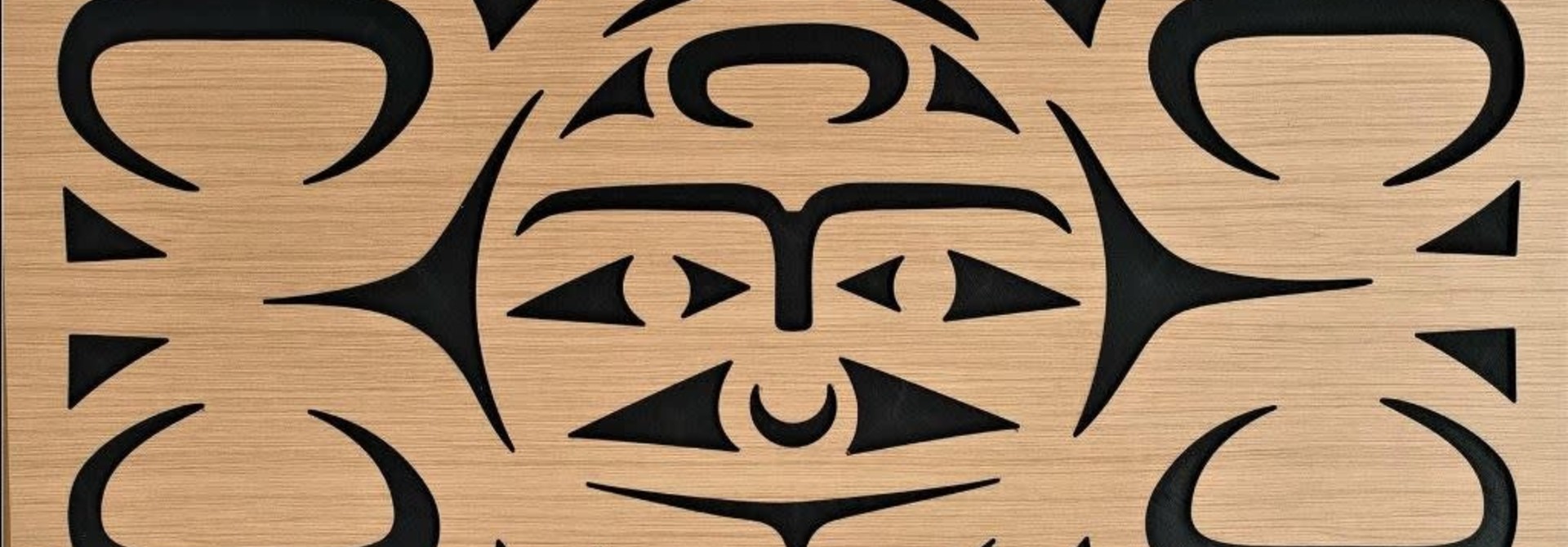 2'x4' Engraved Privacy Screen (wood/black) - Face of the Moon by Noel Brown