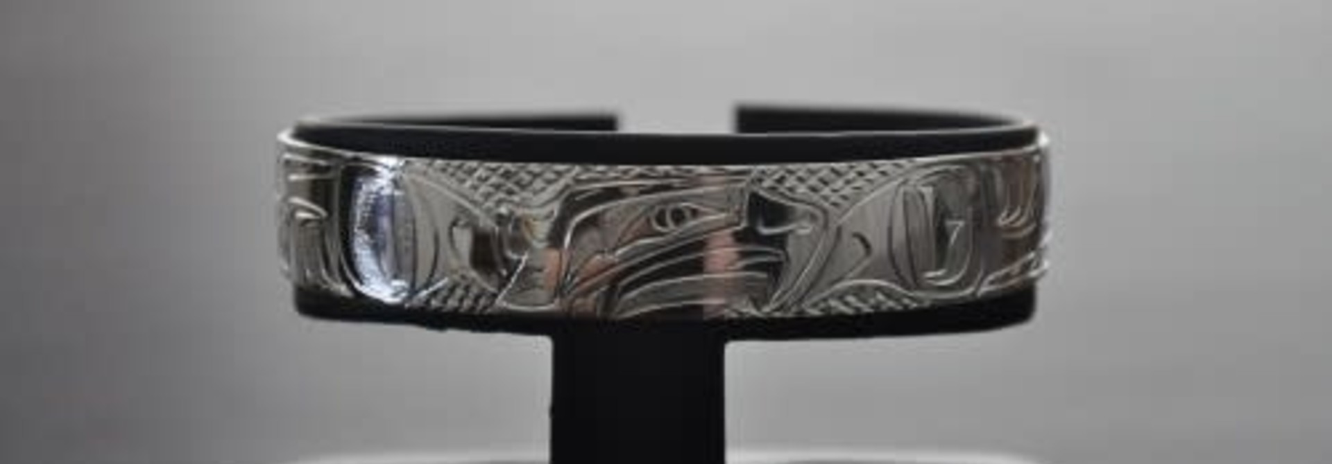 1/2" Hand Crafted Silver Bracelet - wolf by Nancy Dawson