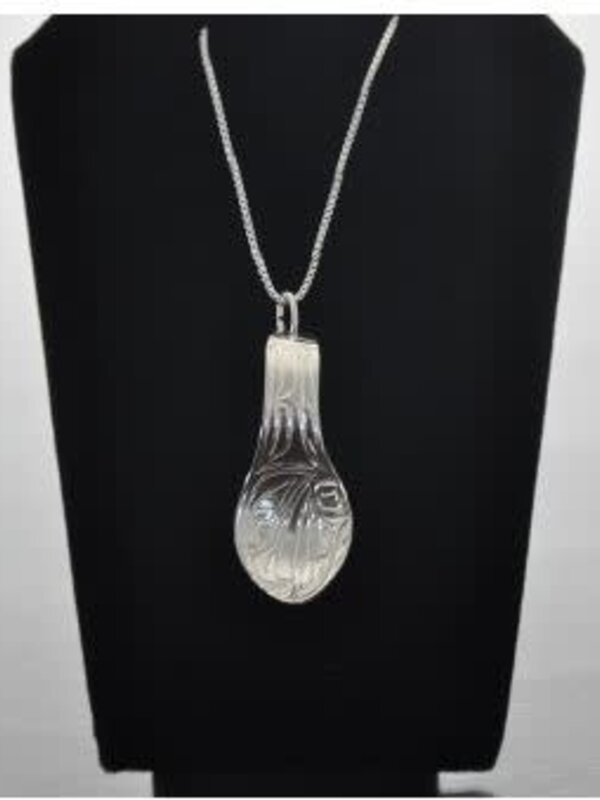 Hand Carved Silver Pendant- Eagle by Vincent Henson