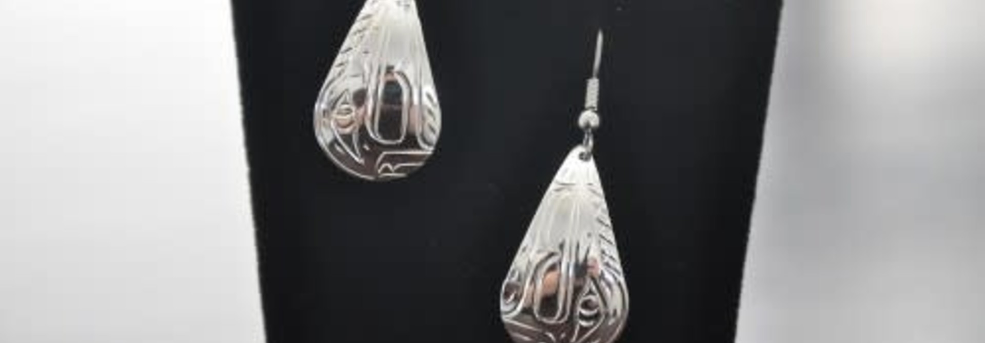 Hand Crafted Silver Bear Earrings by Vincent Henson