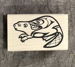 Stamp -Rectangle ( rubber)  Beaver Bill Helin-1