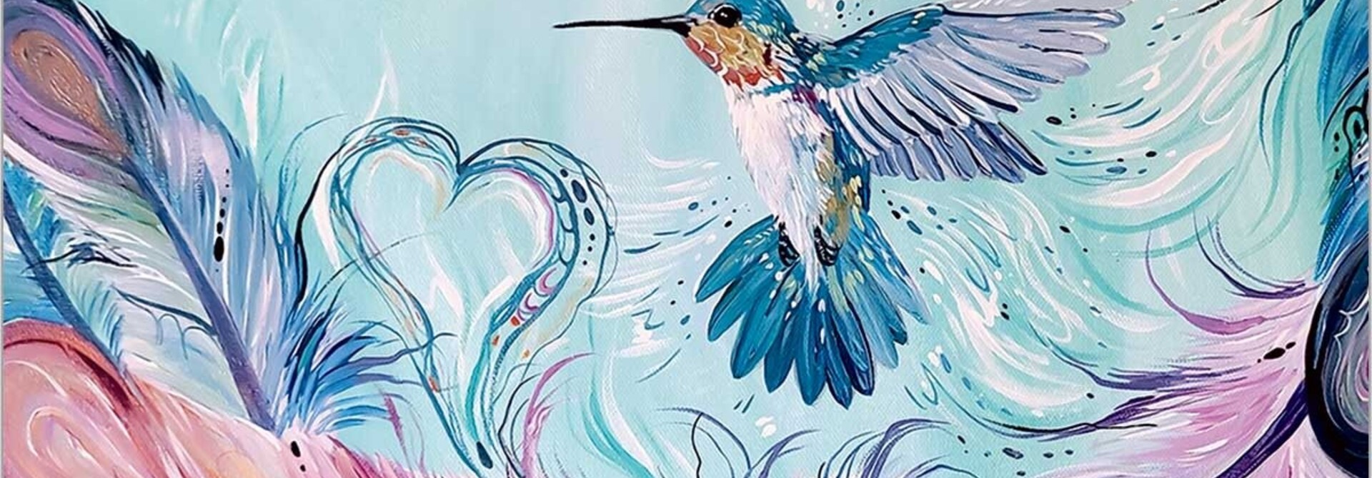 4" Art Coaster Hummingbird Feather - By Carla Joseph