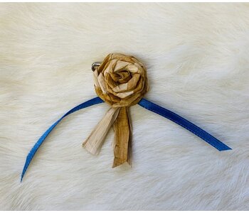 Cedar Rose Pin with Ribbon by Gracie Kelly