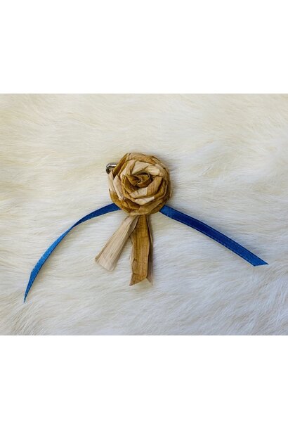 Cedar Rose Pin with Ribbon by Gracie Kelly