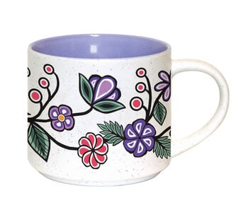 16 oz  Ceramic Mug Ojibwe Florals by Storm Angeconeb